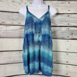 Sonoma Goods For Life Medium Blue Ombre Print Sleeveless Tank Top
